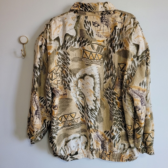 FUDA African Safari Silk vintage windbreaker 1X - Picture 3 of 5